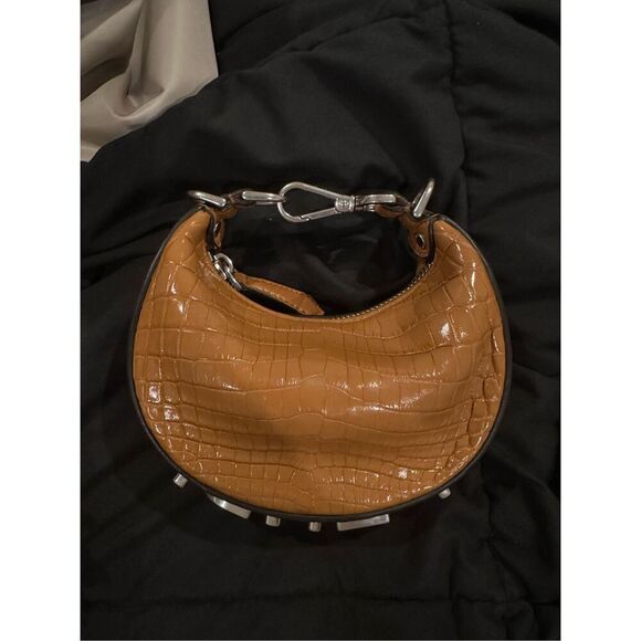 Crocodile leather brown and silver Fendi Nano bag new never used - Picture 3 of 11